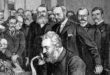 Alexander Graham Bell at inauguration of long-distance telephone line